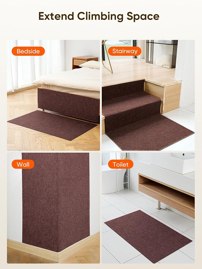 39.4"x15.8" Cat Scratch Mat Furniture Protector, Eco-Friendly DIY Trimmable Self-Adhesive Cat Scratching Pad, Couch Wall Sofa Guard, Reusable Claw Scratching Protector (Brown) - Image 3