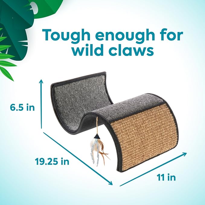 Petlinks Dream Curl Carpet Cat Scratcher, Dual-Surface Cat Scratching Post, Lounge & Hide Scratchers for Cats & Kittens, Gray, Furniture Protector, One Size Fits All Cats - Image 3
