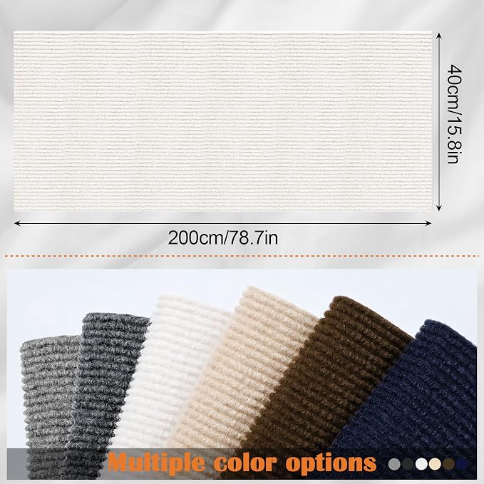 Cat Scratch Furniture Protector - 78.7" x 15.8" Trimmable Self-Adhesive Cat Claws Scratch Pads, Sisal DIY Climbing Couch Protector for Scratch Post Cat Tree Replacement Indoor (Cream White) - Image 2