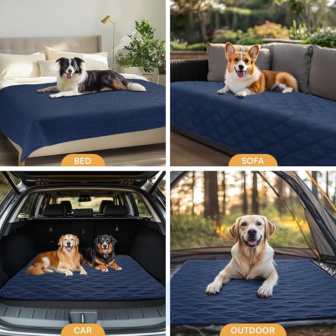 Luciphia Waterproof Couch Cover for Dogs, Non-Slip Pet Sofa Protector | Non-slip waterproof couch cover scratch-resistant machine washable protects sofa bed from spills fur, Navy Blue, 30" x 70" - Image 7