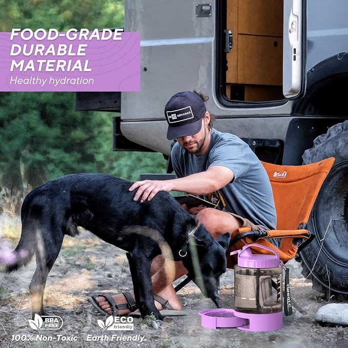Dog Water Bottle Portable Travel - 77oz Large Travel Water Bowl for Dogs Camping Hiking Beach Traveling Essentials,Big Pet Bottles Bowl Water Dispenser for On The Go Park Car Walking Accessories - Image 3