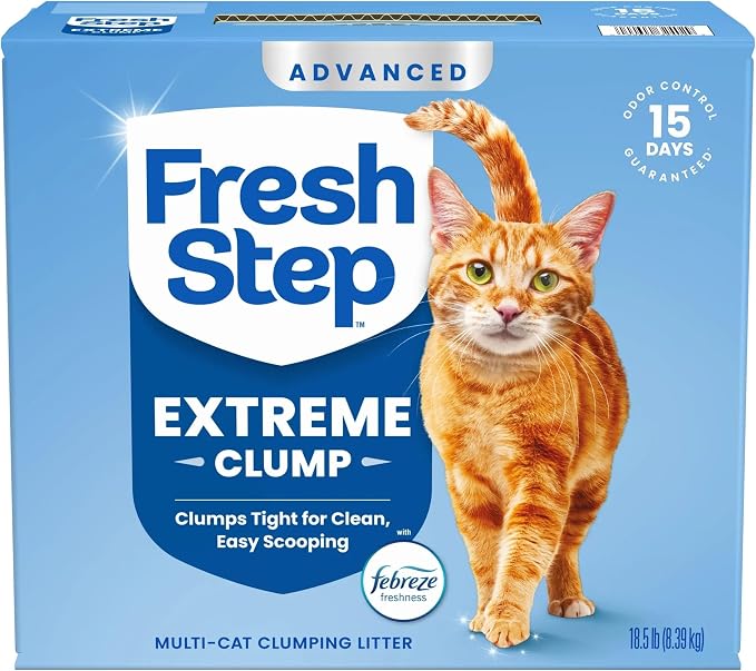 Fresh Step Advanced Extreme Clump Multi Cat Clumping Litter, 18.5 lb., 2 Pk | Forms Tight Clumps, Easy To Scoop, Scented, Ammonia Block Technology, Low Dust, Compatible with Most Auto Litter Boxes - Image 13