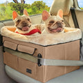 Petsfit Dog Booster Car Seat for Medium Dog or 2 Small Dogs with Patent Buckles, Washable Pad, Upgraded Pet Car Seat for Dogs Up to 45 lbs (Medium, Tan) by Petsfit