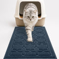 Yimobra Cat Litter Mat, Easy Clean Trapping PVC Mat, 35.4" x 23.6", Waterproof Backing, Non Slip Bottom, Scatter Control Pad for Litter Box, Dark Blue by Yimobra