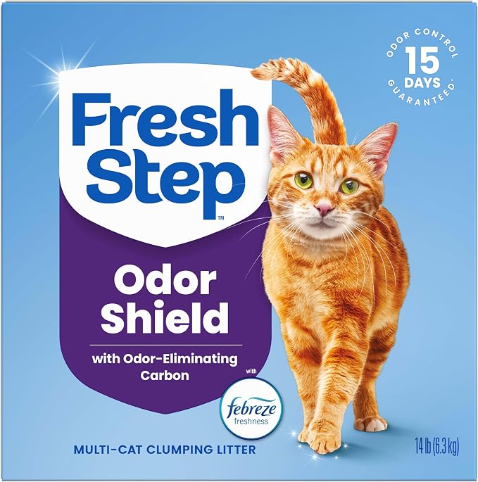 Fresh Step Odor Shield Multi Cat Clumping Cat Litter, 14 lb. | Febreze Freshness, Odor Shield with Ammonia Block Technology, Low Dust, Compatible with Most Automatic Litter Boxes - Image 12
