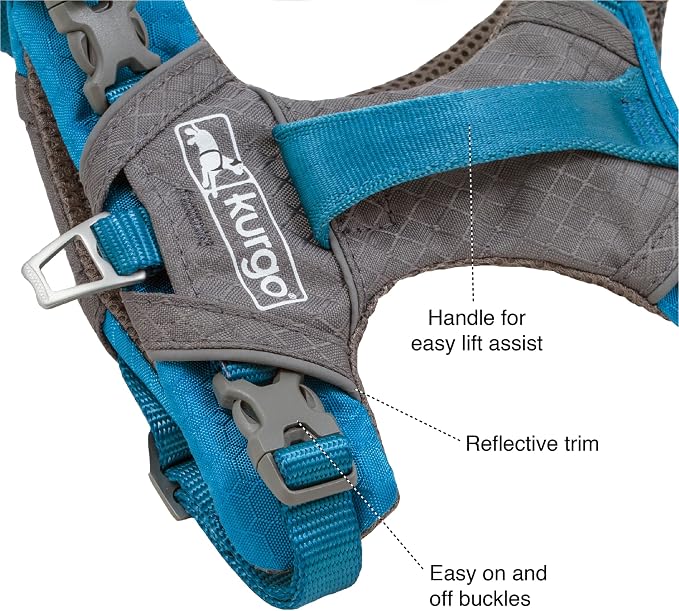 Kurgo Journey Air Dog Harness, Coral, Large | Padded Chest, Ripstop Outer & Breathable Mesh, Back Assist Handle, Rust-Free Aluminum Hardware, Reflective Trim - Image 4