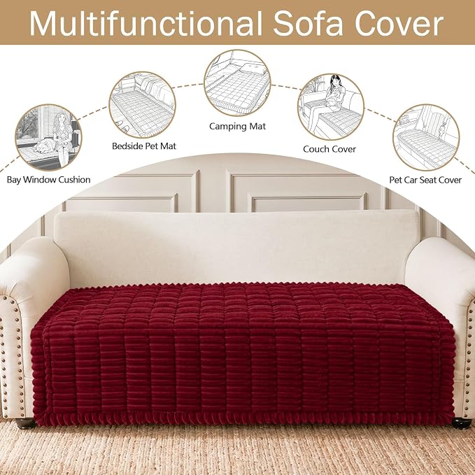 hyha Couch Cover for Dogs, Washable Non Slip Plush Flannel Sofa Protector | Thick Flannel, Anti-Slip Backing, Pet Hair & Scratch Protection, Fits Sofa & Loveseat (43" x 82.7") - Image 3