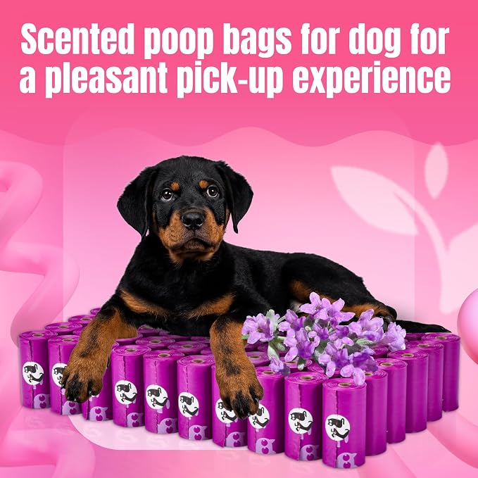 Pet N Pet Dog Poop Bags Rolls, 960 Count Dog Waste Bags, Lavender Scented - Image 3