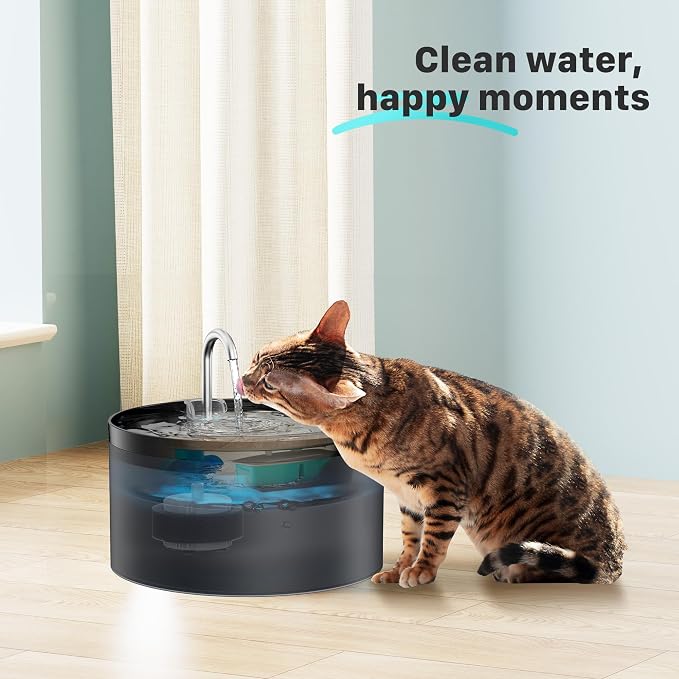 BEMOONY Cat Water Fountain Filters : Pet Water Fountain Replacement Filter | 24 Packs of Cat Fountain Filters (12 Carbon Filters + 12 Sponges) - Multiple Filtration Please replace it every 2-3 weeks - Image 3