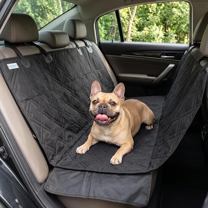 Bulldogology Dog Car Seat Cover for Back Seat 58"x56" Waterproof Pet Seat Cover SUV - Seat Cover for Dogs - Back Seat Protector - Dog Hammock for Car, Seat Cover for Truck (Large) by BulldogologyPetSolutions