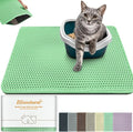 Cat Litter Mat 35"x24",Double Layer EVA Litterbox Mat Green | Extra Large Honeycomb, Waterproof & non-slip, Odor-free, easy clean, washable durable floor protector,scatter control by BLISSSTORM
