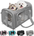 Soft-Sided Cat Carrier 20x13x13 in Expandable Travel Pet Bag 22LBS | For Cats and Small Dogs with Anti-Scratch Mesh Washable Mat Collapsible Escape-Proof Airline Approved with Shoulder Strap by Lowiparr