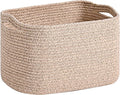 ICERZCZ Woven Cotton Rope Storage Basket for Organizing, Cute Decorative Baskets for Gifts Empty, Organizer Bins for Dog Toy, Baby Laundry, 17“×13”×9.5“, Brown by ICERZCZ