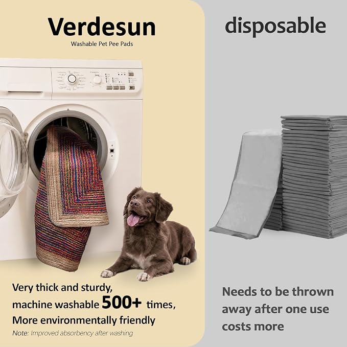 Washable Pee Pads for Dogs, Reusable Puppy Potty Training Pads, Ultra-Absorbent Thick Waterproof Leak-Proof Non-Slip Pads & Mat for Crate, Playpen, Floor, Whelping & Housebreaking , 2 Pack 36"x72" - Image 3