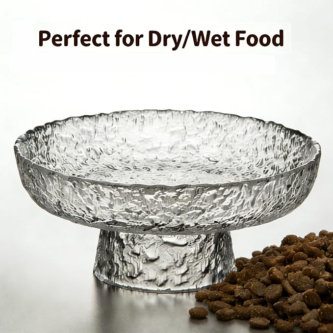 Elevated Cat Bowls, Small Glass Pet Feeding Bowls for Food and Water, Raised Design for Pet Easy Eating - Image 4