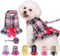 EXPAWLORER Dog Harness Small Medium Sized Dogs, No Choke No Pull Mesh Vest | Plaid Dog Dress Bowknot Harness and Leash Set Soft Cute Princess Puppy Outfits Clothes Costume for Girls Party Cats Pink XS by EXPAWLORER
