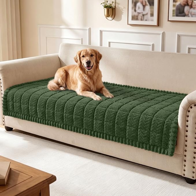 Smiry Couch Cover for Dogs, Non Slip Fuzzy Pet Sofa Covers Washable | Sofa Slipcovers for 3 Cushion Couch, Soft Thick Furniture Protector for Cats Dogs, Against Fur, Dirt, Scratch (35.4"x70.9") by Smiry