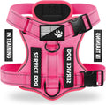 Reflective Dog Vest Harness with 5 PCS Patches, Adjustable Soft Oxford Dog Harness, Inner Layer Mesh, Prevent Pulling and Choking, Small (HotPink) by DemigreatLLC