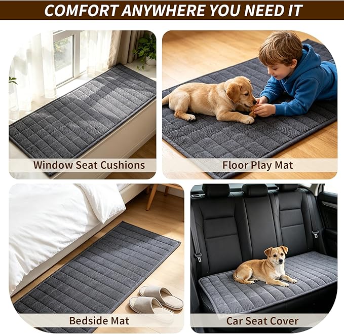 Couch Covers for Dogs, Non Slip Washable Pet Couch Covers for Sofa | 27.6”x94.5” Dark Grey Soft Velvet Sofa Covers for 4 Cushion Couch, Couch Protect Against Pet Hair, Scratches & Stains - Image 6