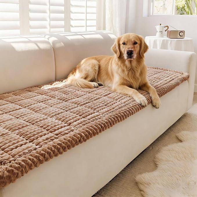 Couch Cover for Dogs Washable, Non-Slip Pet Couch Covers for Sofa, Fuzzy Dog Couch Cover Blanket, Thick, Soft, Plush Couch Cushion Covers for Sofa Protector (Coffee, 23.6" x 47.2"/60 x 120cm) by Disayu