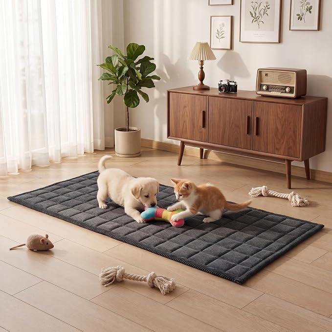 Fixwal Waterproof Corduroy Dog Couch Cover, 27.6" x 70.9", Dark Grey | Integrated TPU Barrier, Non-Slip Backing, Machine Washable, Pet Friendly, Easy Clean Pet Hair, Soft Sofa Cushion Protector - Image 9