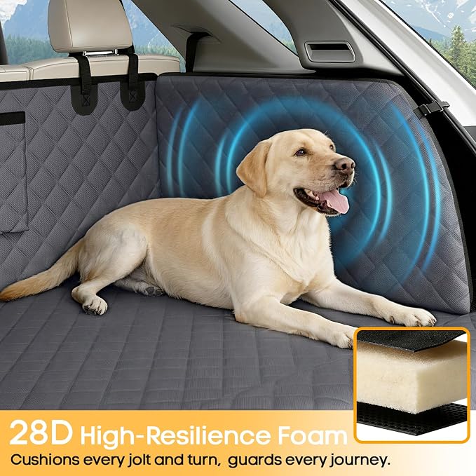 PETICON SUV Cargo Liner for Dogs, Pet Trunk Cover with Cushioned Sides | Full Coverage Non-Slip Cargo Cover with Bumper Flap Protector, Waterproof 600D Oxford, 28D High-resilience Foam, Safer Rides - Image 4