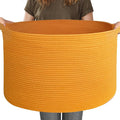 MEGASKET Extra Large 115L Orange Basket, 23.6"x15.7" Woven Cotton Rope Bins for Blankets, XXXL Baby Nursery Laundry Towel Basket, Oversized Kids Dog Toy Storage Box, Orange Living Room Decor Organizer by MEGASKET