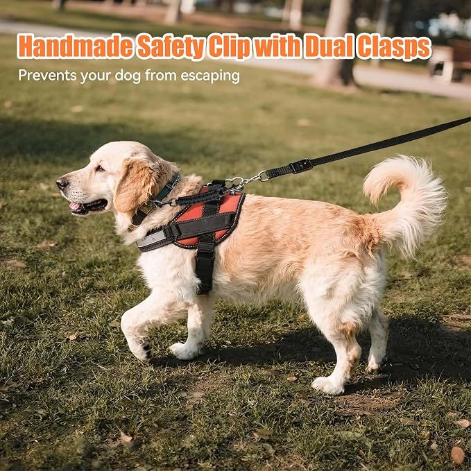 Dog Collar Safety Clip, Collar Companion, Handmade Backup Safety Strap, Double-Ended Clip Leash Connector, Suitable for Dog Harnesses, Prong, Pinch Collars (Black, 1 Pack) - Image 5