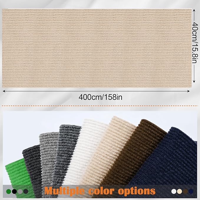 Cat Scratch Furniture Protector - 158" x 17" Trimmable Self-Adhesive Cats Claws Scratch Pads, DIY Cat Climbing Couch Protector for Scratch Post Cat Tree Replacement Indoor (Khaki) - Image 2