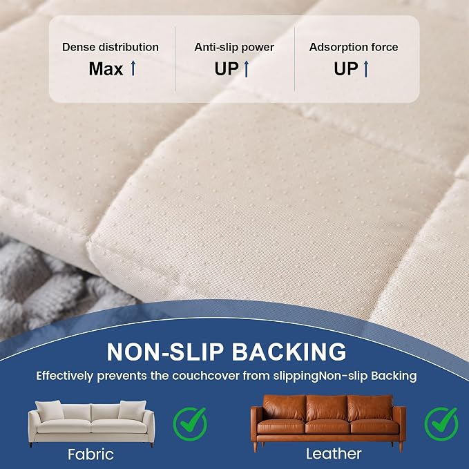 OTOB Couch Cover for Dogs Washable Non Slip Pet Couch Covers Sofa Protector | Light Gray, 27.6" x 59.1", Fuzzy Soft Plush, Pet Friendly, All Seasons, Breathable, Modern, Wear-Resistant, Loveseat Covers - Image 7