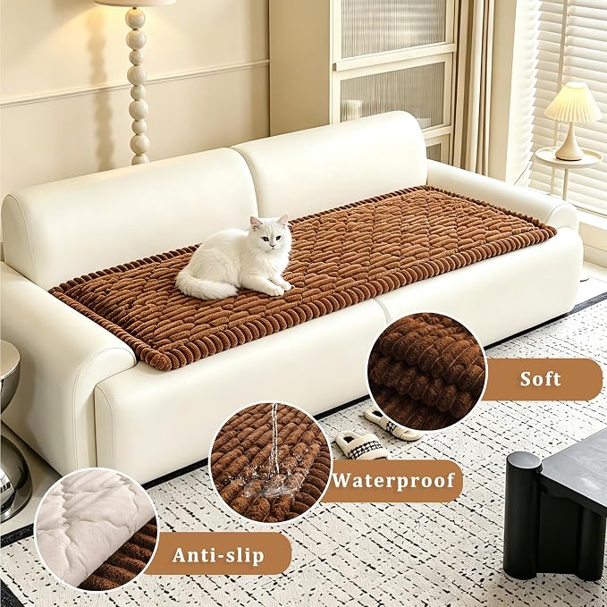 Couch Arm Covers, Sofa Arm Cover, 100% Waterproof Armrest Covers, Anti-Slip Pet Proof Armrest Protectors for Couch Loveseat Armchair Headrest, Only 1 Single Arm Cover (Dark Coffee, 27.5"x27.5") - Image 5