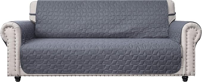 Ameritex Couch Sofa Slipcover 100% Waterproof Nonslip Quilted Furniture Protector Slipcover for Dogs, Children, Pets Sofa Slipcover Machine Washable (Light Grey, 68'') by Ameritex