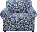 hyha Stretch Couch Covers, Chair/Sofa Covers, Armchair Slipcover for Dogs | Floral Pattern, Printed, 2 Pieces, Separate Couch Cushion Slipcover, Soft Chair Cover with Elastic Bottom for Pets (Armchair) by hyha