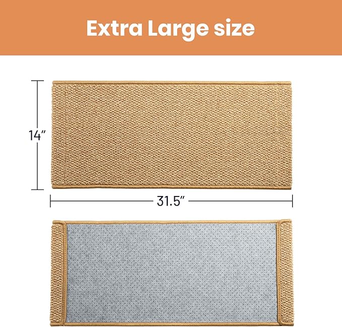 Extra Large Cat Scratcher Mat - Sisal-Style Scratching Rug for Indoor Cats | 31.5 x 14 in Upgrade Soft Sisal Horizontal Cat Floor Scratching Pad, Cat Scratching Rug Protect Furniture - Image 6