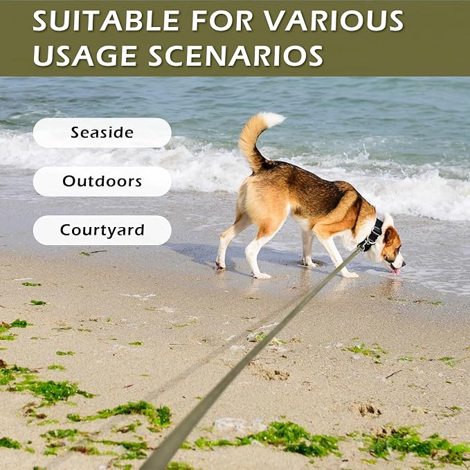 Wolfone Waterproof Dog Leash 17FT Long Line Recall Training Leash | Durable Dog Leash PVC coated waterproof surface resists dirt and odors strong nylon core for training walking and hiking - Image 6