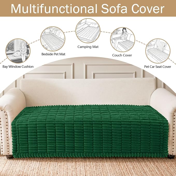 hyha Couch Cover for Dogs, Washable Non Slip Plush Flannel Sofa Protector | Thick Flannel, Anti-Slip Backing, Pet Hair & Scratch Protection, Fits Sofa & Loveseat (43" x 82.7") - Image 3