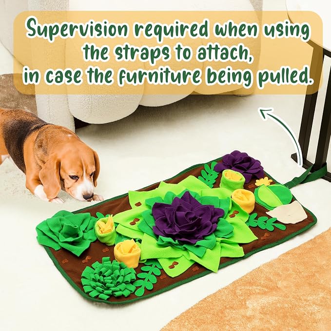 CiyvoLyeen Snuffle Mat for Small & Medium Dogs and Cats, 30.7''x 15.7'' Dog Feeder Puzzle Enrichment Game, Slow Eating Feeding Mat, Foraging Mat for Rabbit, Pig, Stress Relief Puppy Gift for Pet Lover - Image 6