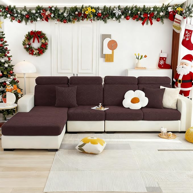 hyha Individual Couch Cushion Covers, Sofa Seat Cushion Covers Washable | Stretch Dog Couch Cover, Elastic Bottom, Anti-Slip Furniture Protector, Ideal For Pets & Kids, Durable Sofa Slipcover, 2 Pcs - Image 2