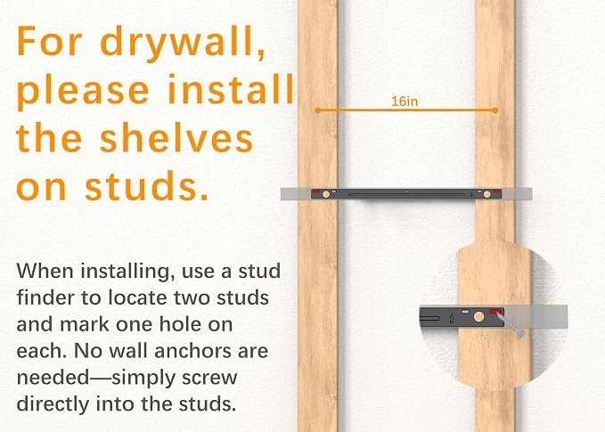 BAYKA Pink Floating Shelves 22.5in, Set of 2, Wall Mounted for Wall Decor | Easy Install, 22lbs Max Load, Hidden Bracket, Hanging Shelf for Books Nursery Plants Perfume Storage, Multi-Wall Compatible - Image 8