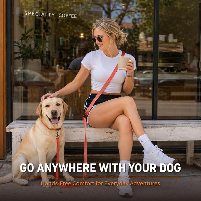 Hands Free Dog Leash,Galaxy Reflective,Crossbody Dog Leash,Orange | Galaxy Reflective • High Visibility • Emergency Control Handle • Heavy-Duty Hardware - Image 6