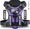 Service Dog Harness, Reflective Dog Vest Harness with 5 PCS Patches, Adjustable Soft Oxford Pet Harness, Inner Layer Mesh, Easy to Control for Dogs by DemigreatLLC