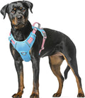 BARKBAY No Pull Dog Harness Large Reflective Dog Harness with Front Clip and Easy Control Handle for Walking Training Running with ID tag Pocket(Baby Blue & Baby Pink,XL) by BARKBAY