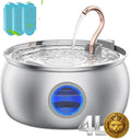 Cat Water Fountain Stainless Steel -135oz/4.0L Cat Fountain for Drinking | Ultra Quiet Pump, Easy to Clean, Come with 3 Filters, Pet Watering Bowl Dispenser for Cats, Dogs, Multiple Pets by TOMXCUTE