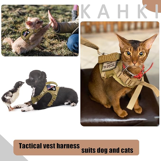 Tactical Dog Harness Tactical Puppy Vest with Rubber Handle K9 Military Adjustable Pet Vest Harness for Outdoor Training XS Dog Harness (Camouflage Harness) - Image 4