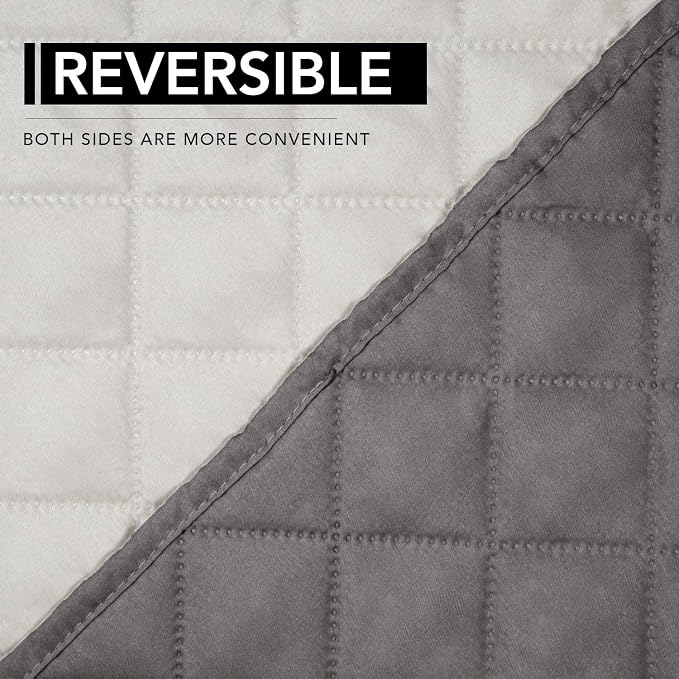 Easy-Going Reversible Couch Cover, Oversized Recliner, Gray/Ivory | Machine Washable Slipcover For Dogs, Water Resistant Furniture Mat For Living Room, Non-Slip Sofa Cover, Pet Friendly - Image 5