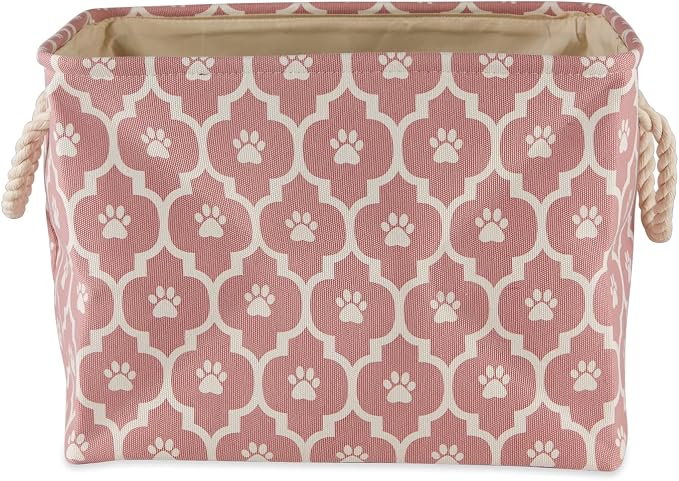 Bone Dry 6192 Pet Storage Collection Lattice Paw Print, Medium Rectangle, Rose - Image 3