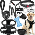 No Pull Dog Harness Adjustable Collar & Leash Set - Dog Halter Harnesses Collapsible Bowls & Poop Bag Dispenser Muzzle ID Tags Toys Fits Small Medium Large Dogs (Black-XL) by Unknown
