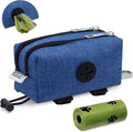 Dog Poop Bag Holder with Treat Pouch, 2 Zipper Pockets & Leash Clip | Waste Bag Dispenser with 1 Roll Poop Bags, Quick Access Treat Storage, Hands-Free Design for Dog Walking, Training & Travel by VOXGET