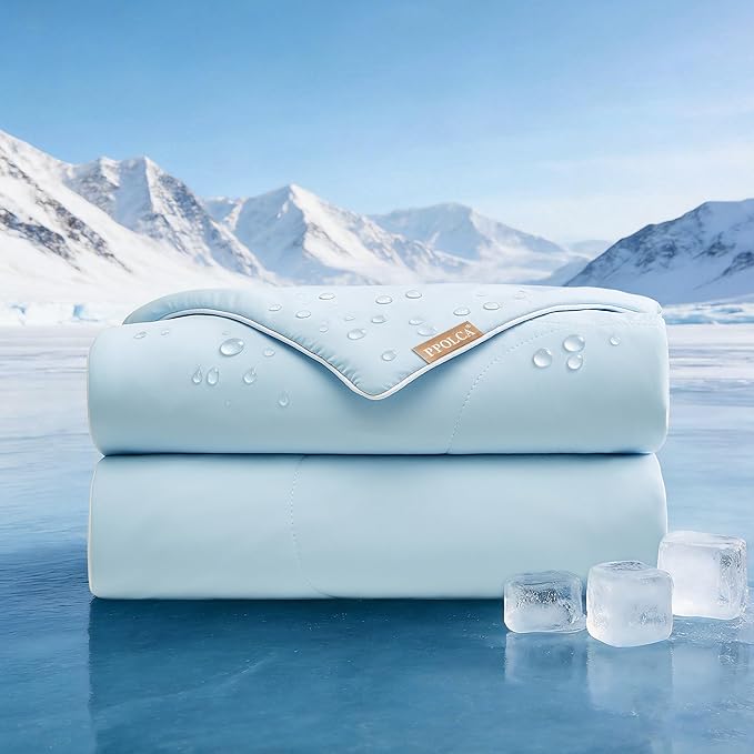 PPOLCA Cooling Waterproof Pet Blanket for Medium Dogs - Q-MAX>0.5, Breathable Summer Cold Pet Blanket, Machine Washable Sofa Furniture Protector, 30x40, Blue by PPOLCA