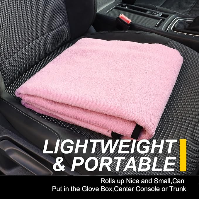 Back Seat Cover for Car Trucks Van SUV Jeep,Waterproof Rear Bench Towel Seat Covers for Dogs and Kids,Automotive Backseat Protector (Pink) - Image 8